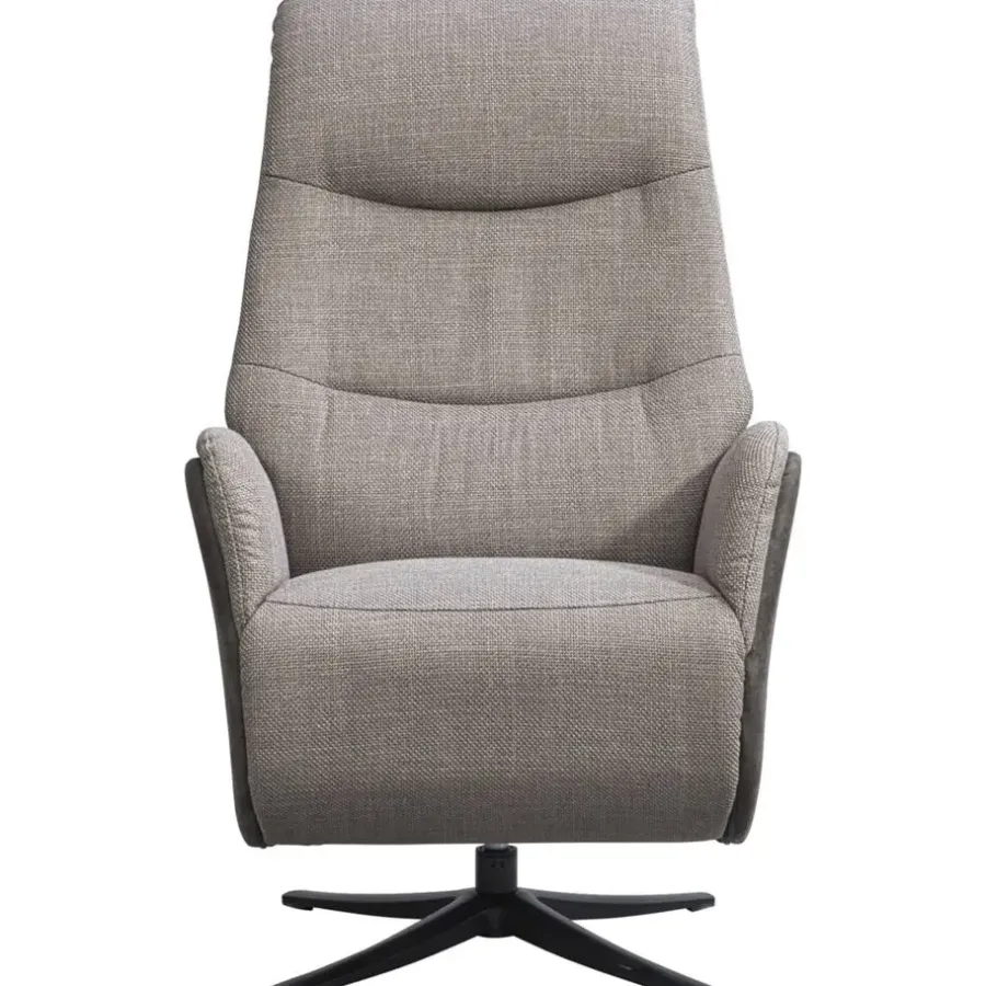 Leen Bakker Relaxfauteuil Herman - elektrisch verstelbaar - duo-stof grijs