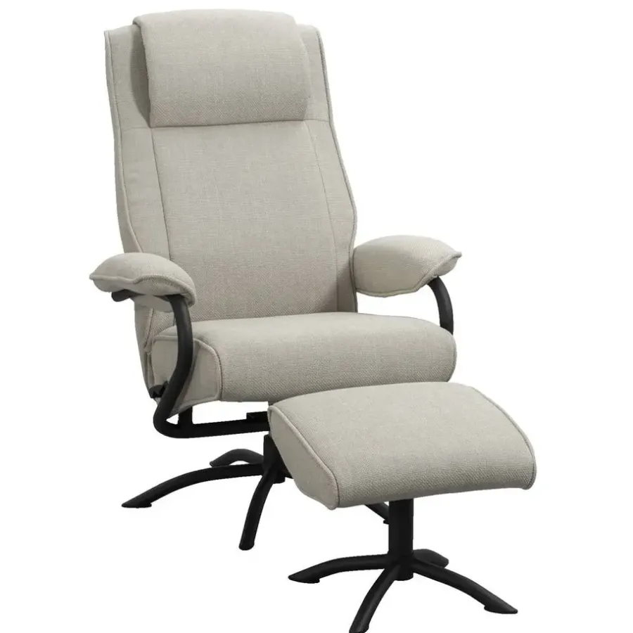 Leen Bakker Relaxfauteuil Vincent incl. hocker - zand