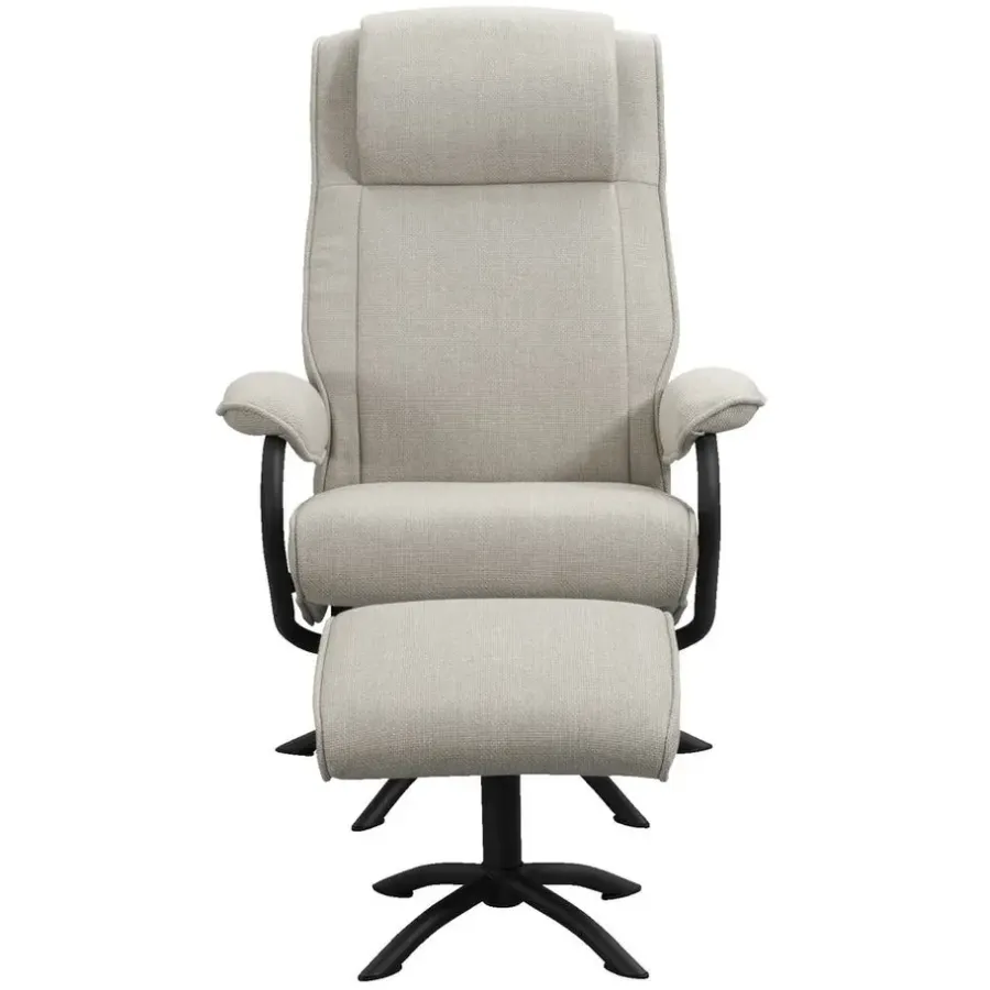 Leen Bakker Relaxfauteuil Vincent incl. hocker - zand