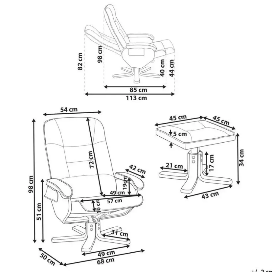 Leen Bakker RELAXPRO - Relaxfauteuil met voetenbank - Lichtbeige - Kunstleer