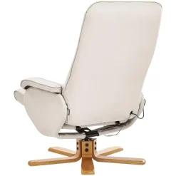 Leen Bakker RELAXPRO - Relaxfauteuil met voetenbank - Lichtbeige - Kunstleer