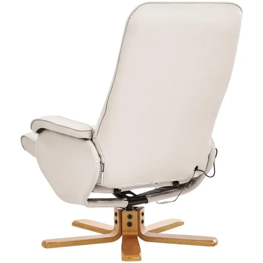 Leen Bakker RELAXPRO - Relaxfauteuil met voetenbank - Lichtbeige - Kunstleer