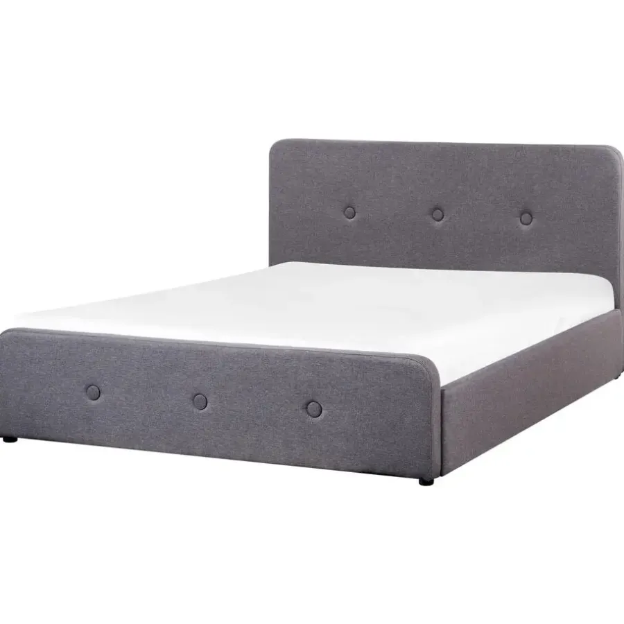 Beliani RENNES - Bed met opbergruimte - Grijs - 160x200 cm - Polyester