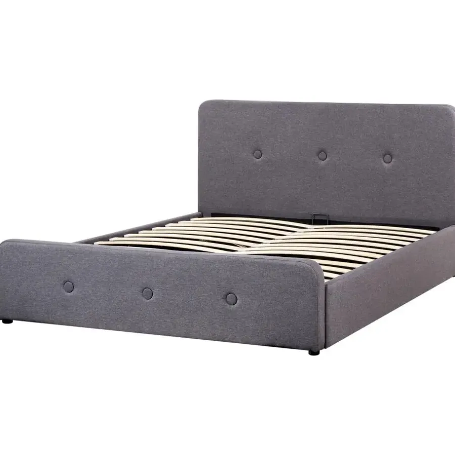 Beliani RENNES - Bed met opbergruimte - Grijs - 160x200 cm - Polyester
