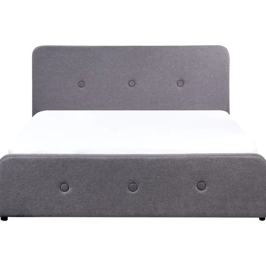 Beliani RENNES - Bed met opbergruimte - Grijs - 160x200 cm - Polyester