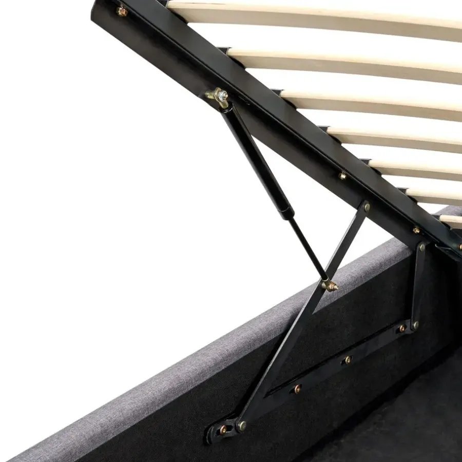 Beliani RENNES - Bed met opbergruimte - Grijs - 160x200 cm - Polyester