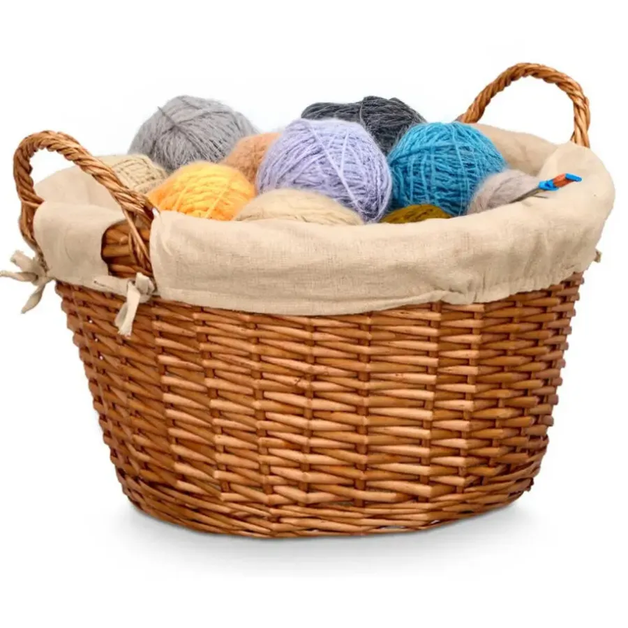 Kipit Rieten opberg mand - gevlochten riet - bruin - 51 x 45 x 28 cm