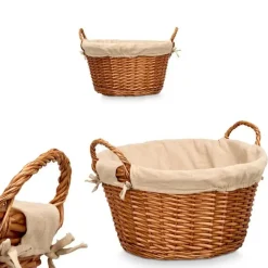Kipit Rieten opberg mand - gevlochten riet - bruin - 51 x 45 x 28 cm