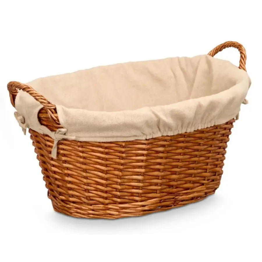 Kipit Rieten opberg mand - gevlochten riet - bruin - 54 x 37 x 30 cm