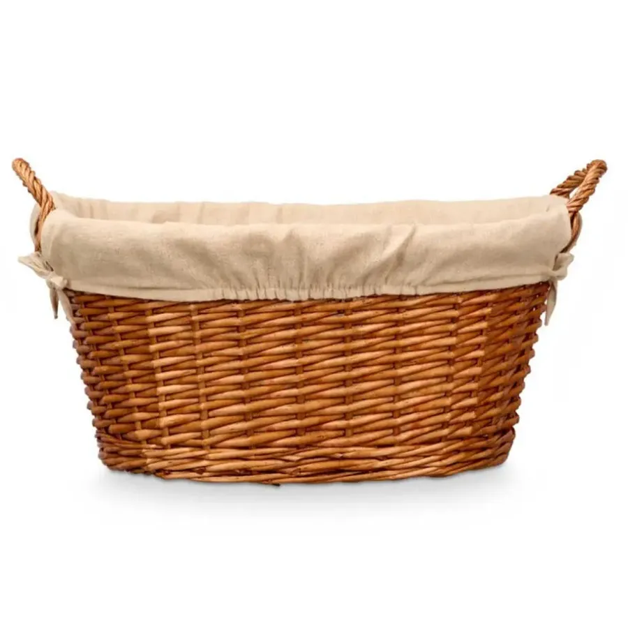 Kipit Rieten opberg mand - gevlochten riet - bruin - 54 x 37 x 30 cm
