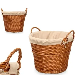 Kipit Rieten opberg mand - gevlochten riet - bruin - 51 x 45 x 28 cm