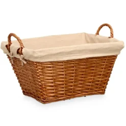 Kipit Rieten opberg mand - gevlochten riet - bruin - 52 x 35 x 30 cm