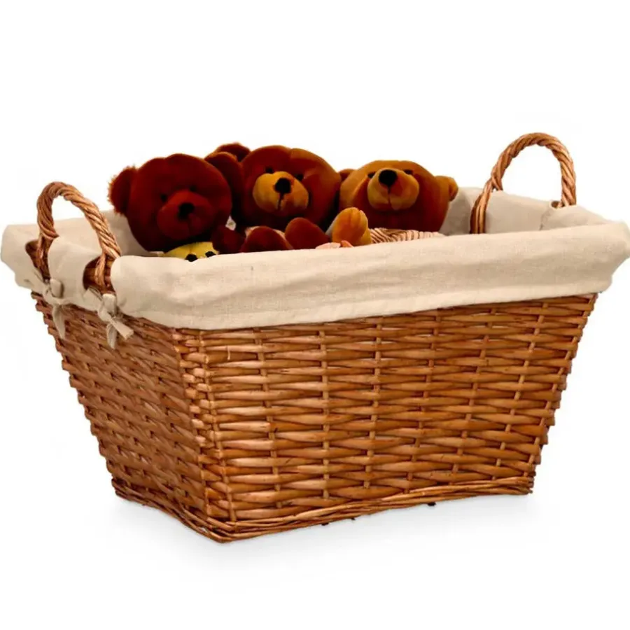 Kipit Rieten opberg mand - gevlochten riet - bruin - 52 x 35 x 30 cm