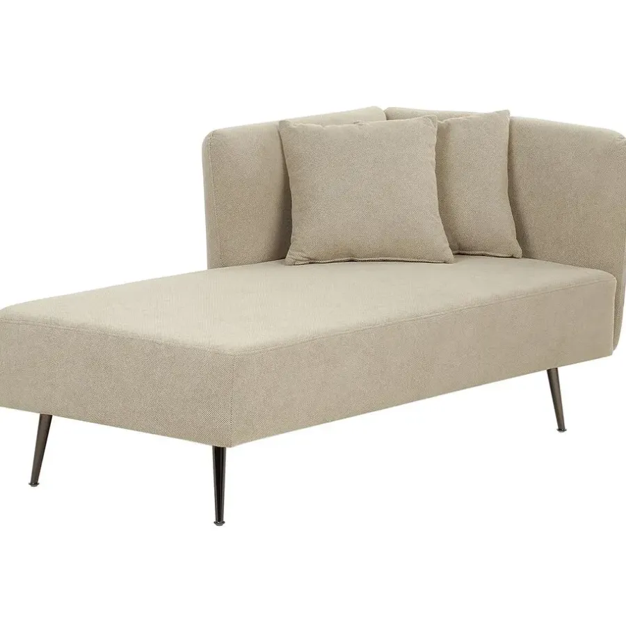 Loveseats-Beliani RIOM - Chaise longue - Beige - Rechtszijdig - Stof