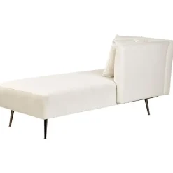 Beliani RIOM - Chaise longue - Wit - Linkszijdig - Stof