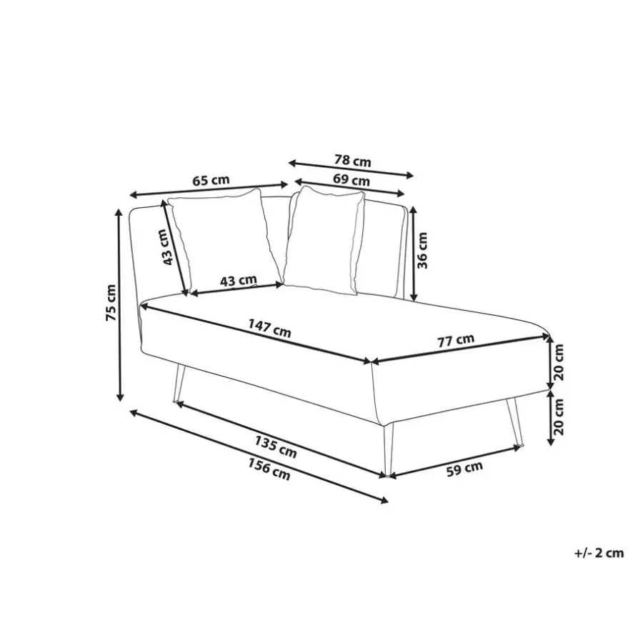 Beliani RIOM - Chaise longue - Wit - Linkszijdig - Bouclé