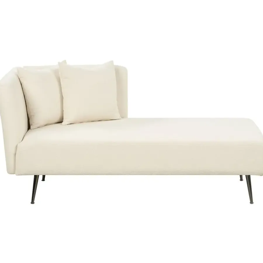 Beliani RIOM - Chaise longue - Wit - Linkszijdig - Bouclé