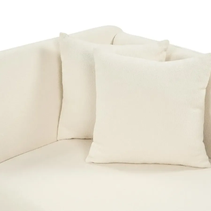 Beliani RIOM - Chaise longue - Wit - Linkszijdig - Bouclé