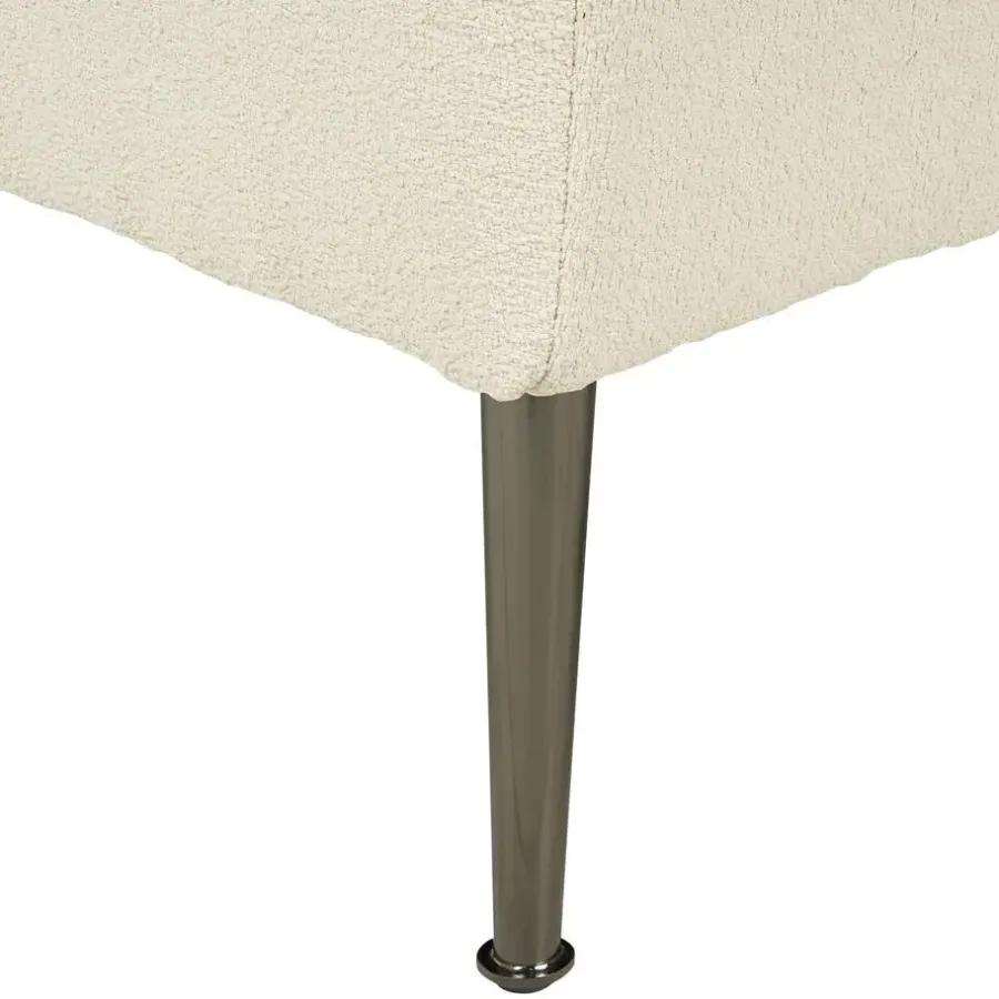 Loveseats-Beliani RIOM - Chaise longue - Wit - Rechterzijde - Bouclé