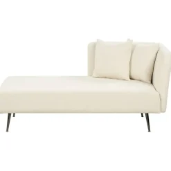 Loveseats-Beliani RIOM - Chaise longue - Wit - Rechterzijde - Bouclé