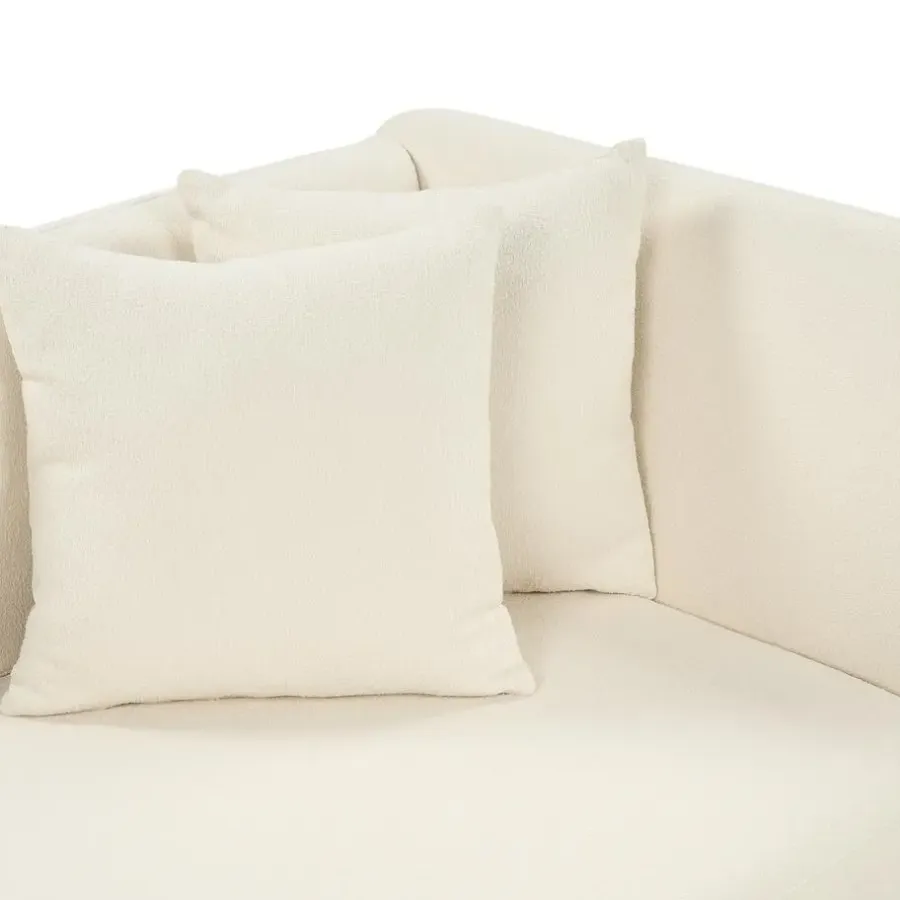 Loveseats-Beliani RIOM - Chaise longue - Wit - Rechterzijde - Bouclé