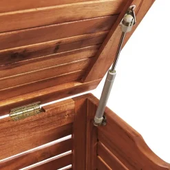 Kussenboxen-Beliani RIVIERA - Kussenbox - Donkere houtkleur - 130 cm - Acaciahout