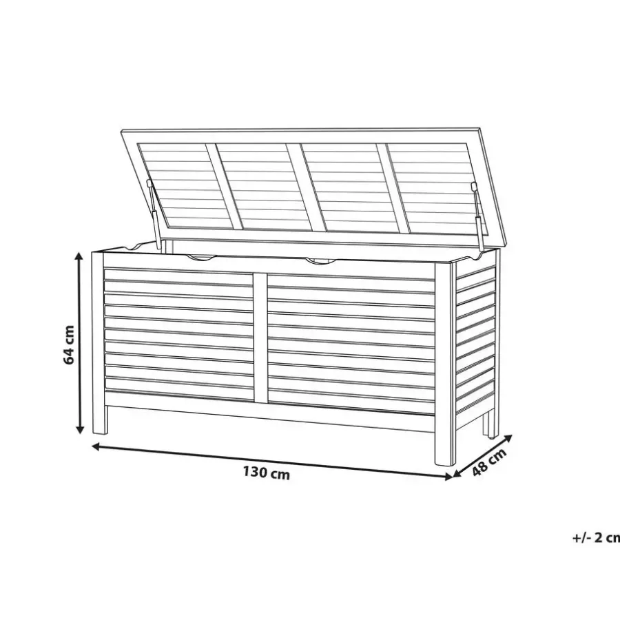 Kussenboxen-Beliani RIVIERA - Kussenbox - Donkere houtkleur - 130 cm - Acaciahout