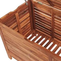 Kussenboxen-Beliani RIVIERA - Kussenbox - Donkere houtkleur - 130 cm - Acaciahout