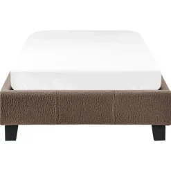 Beliani ROANNE - Eenpersoonsbed - Taupe - 90 x 200 cm - Bouclé