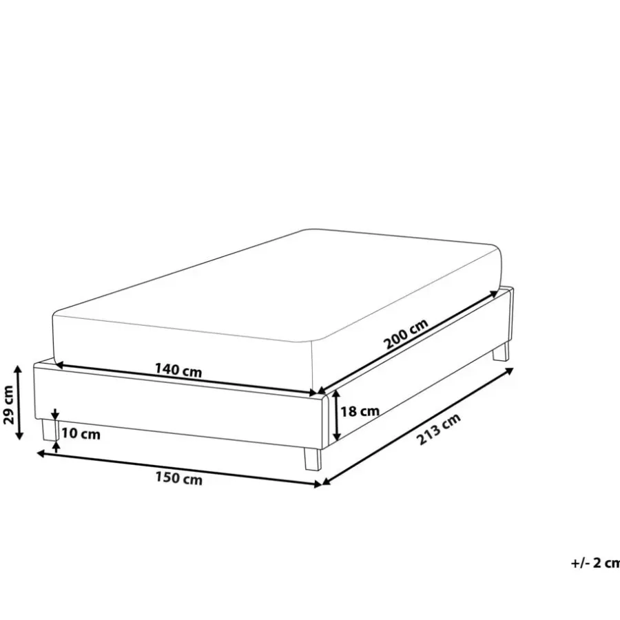 Beliani ROANNE - Tweepersoonsbed - Donkergroen - 140 x 200 cm - Bouclé