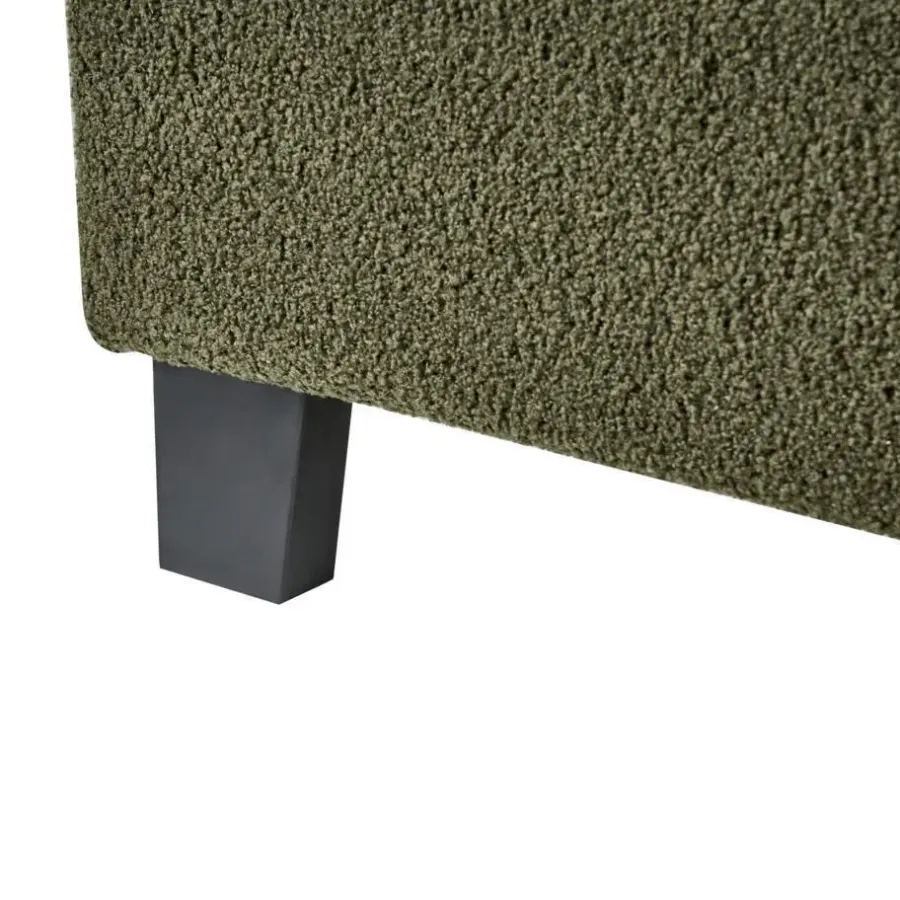 Beliani ROANNE - Tweepersoonsbed - Donkergroen - 140 x 200 cm - Bouclé