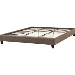2-Persoons Bedden-Beliani ROANNE - Tweepersoonsbed - Taupe - 180 x 200 cm - Bouclé