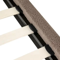 2-Persoons Bedden-Beliani ROANNE - Tweepersoonsbed - Taupe - 180 x 200 cm - Bouclé