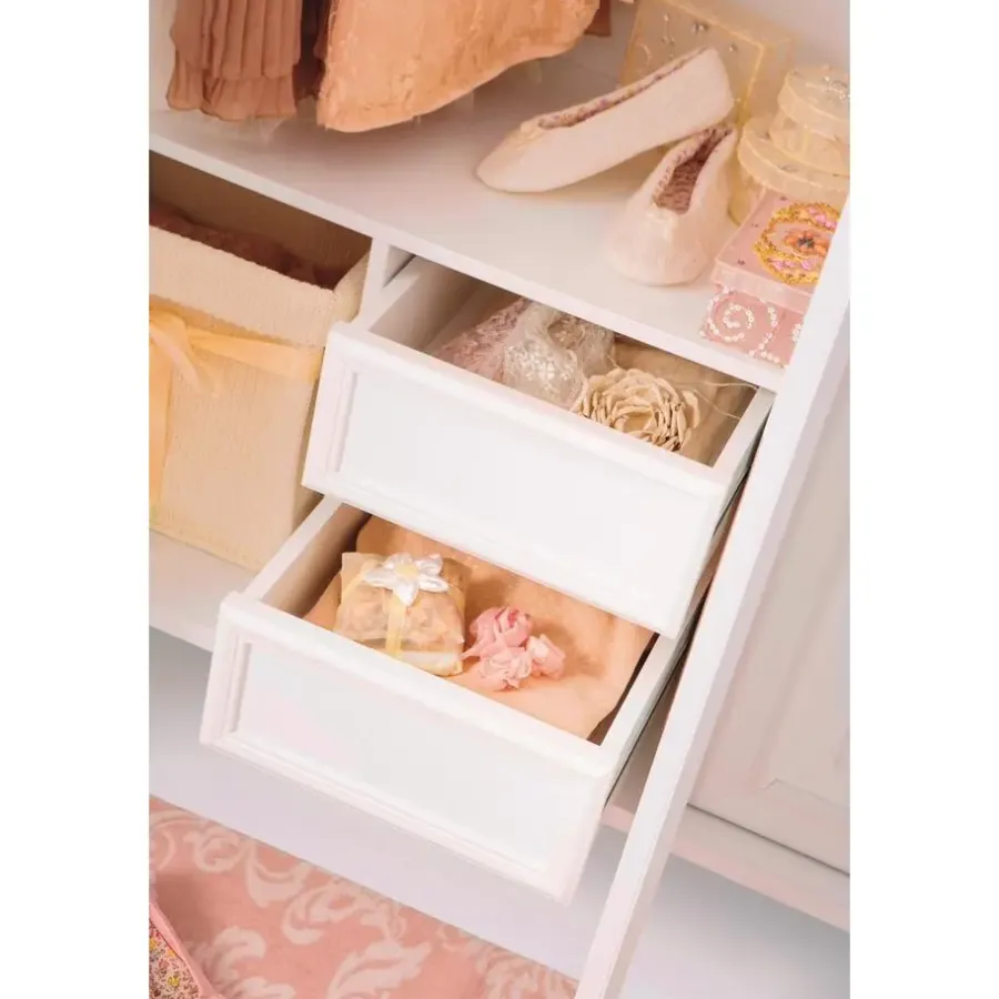 Kinderkledingkasten-Leen Bakker Romantic 3 deurs kledingkast meisjes kamer