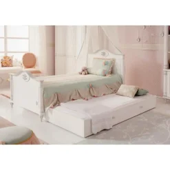 Kinderbedden-Merkloos Romantic twijfelaar meisjes bed 200 x 120 cm