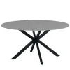 Industriële Eettafels|Ronde Eettafels-Dimehouse Ronde eettafel Yuna Ø150 cm marmerlook grijs - Stoneware - Grijs