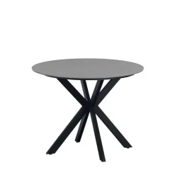 Industriële Eettafels|Ronde Eettafels-Dimehouse Ronde eettafel Yuna Ø150 cm marmerlook grijs - Stoneware - Grijs