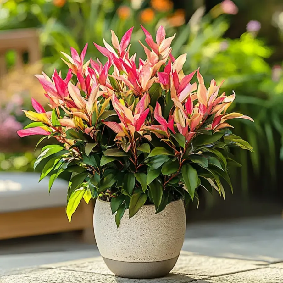 Planten-Plant in a Box Rotsheide - Set van 4 - Pieris 'Forest Flame' - Hoogte 25-40cm - ⌀17cm