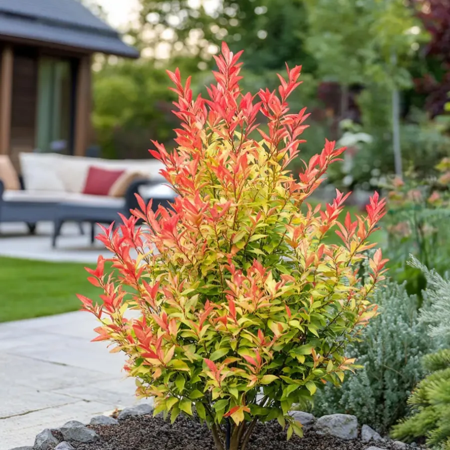 Planten-Plant in a Box Rotsheide - Set van 4 - Pieris 'Forest Flame' - Hoogte 25-40cm - ⌀17cm