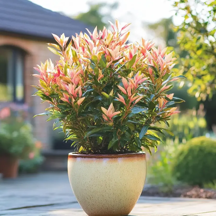 Planten-Plant in a Box Rotsheide - Set van 4 - Pieris 'Forest Flame' - Hoogte 25-40cm - ⌀17cm