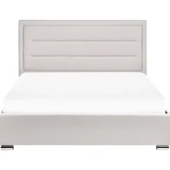 Leen Bakker ROUEN - Bed met opbergruimte - Lichtbeige - 160 x 200 cm - Polyester