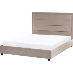 Twijfelaars-Leen Bakker ROUEN - Tweepersoonsbed - Taupe - 140 x 200 cm - Fluweel