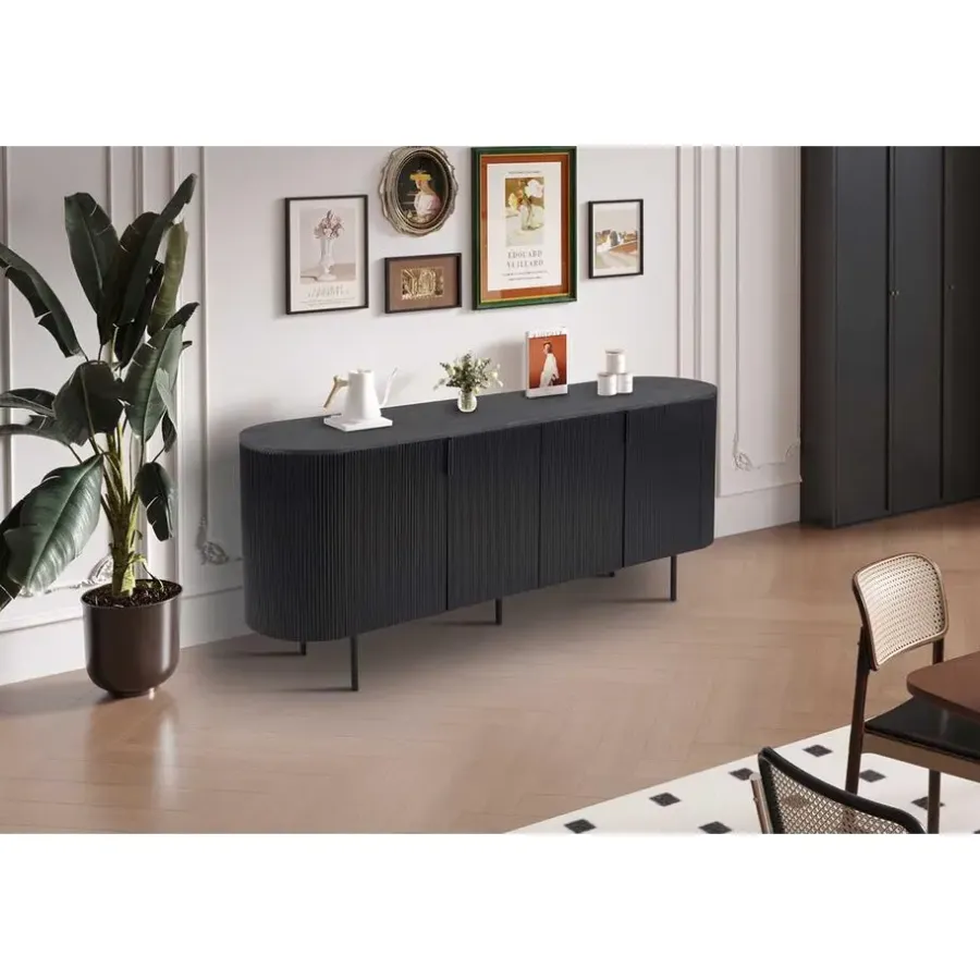 Rousseau Dressoir Lagos - 200 x 45 x 80 cm - Donkerbruin