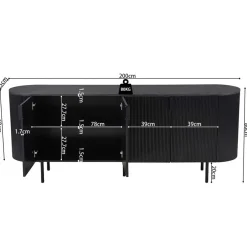 Rousseau Dressoir Lagos - 200 x 45 x 80 cm - Donkerbruin