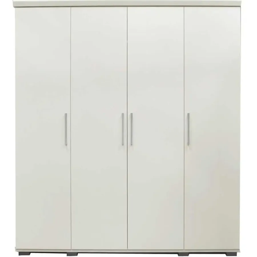 Kledingkasten|Kledingkasten-Rousseau Kledingkast Nikkie - 183x160x52cm - 4 deuren - wit