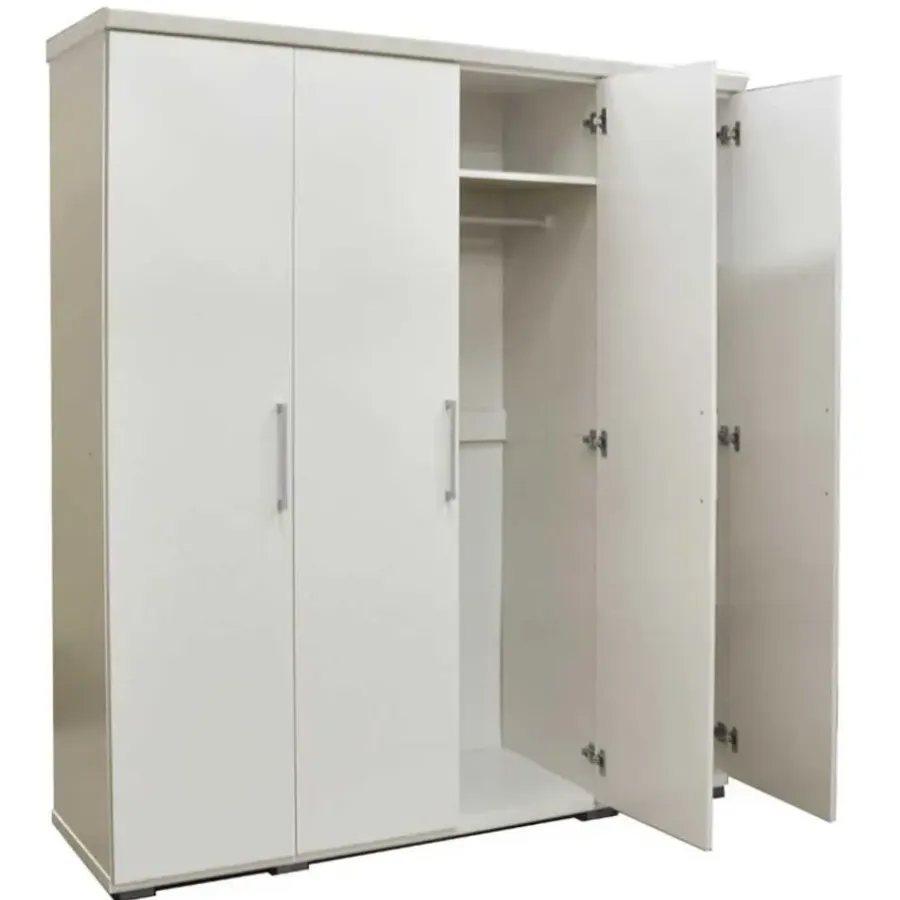 Kledingkasten|Kledingkasten-Rousseau Kledingkast Nikkie - 183x160x52cm - 4 deuren - wit