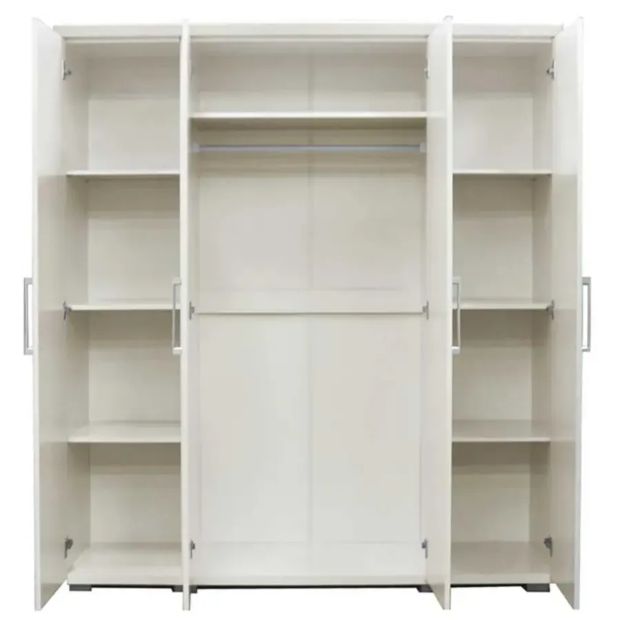 Kledingkasten|Kledingkasten-Rousseau Kledingkast Nikkie - 183x160x52cm - 4 deuren - wit