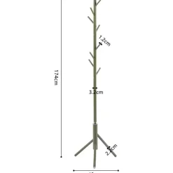 Kapstokken-Rousseau Staande kapstok Kassie - Ø48 x 174 cm - Groen / Metaal