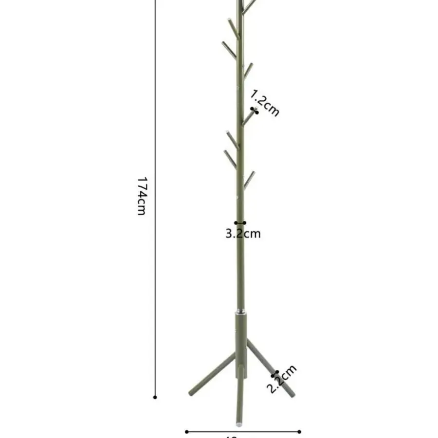 Kapstokken-Rousseau Staande kapstok Kassie - Ø48 x 174 cm - Groen / Metaal