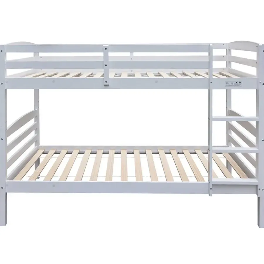 Kinderbedden-Rousseau Stapelbed Roy 90x200 - splitsbaar - wit grenen